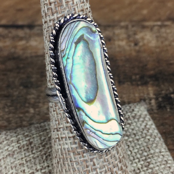 Abalone Statement Ring Size 7 - Picture 6 of 12